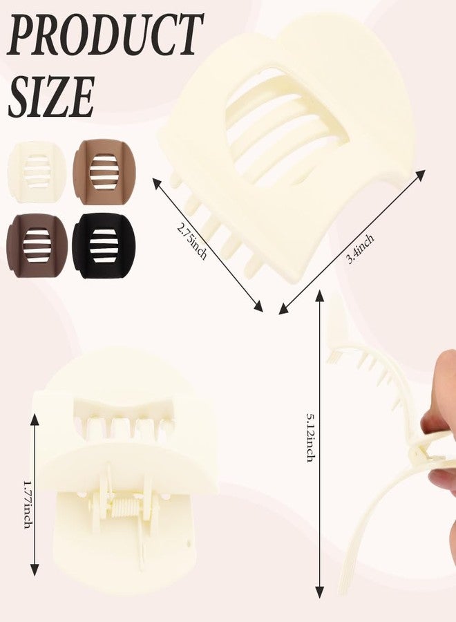 Exacoo 4PCS Large flat Hair Clips for Women Girls Strong Hold French Duckbill Claw Clips for Thick Thin Hair lay Down Hair Styling Clips Accessories - Image 2